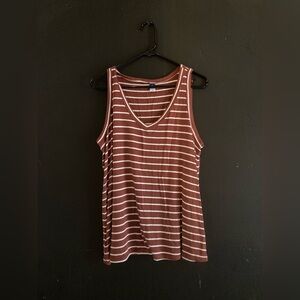 Old Navy Orange Striped Tank Top
